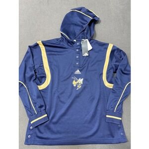 Georgia Tech Yellow Jackets Mesh Hoodie Snap Button HN7636 Womens Medium